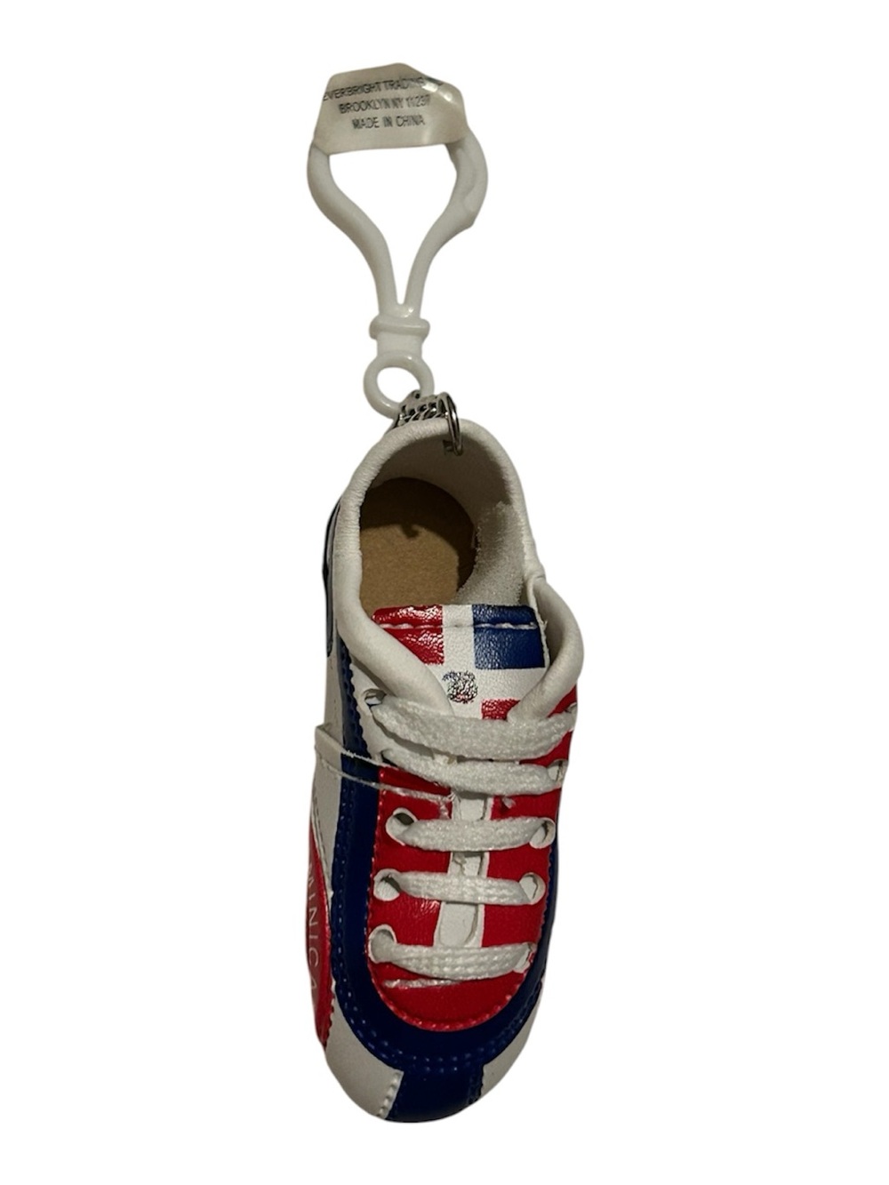 Dominican Republic  Miniature Shoe Keychain | Red, White, and Blue Mini Sneaker